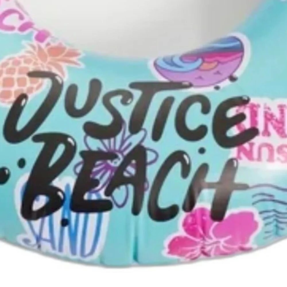 Justice Beach Inflatable Pool Float ALOHA TEAL 39 Inches NEW